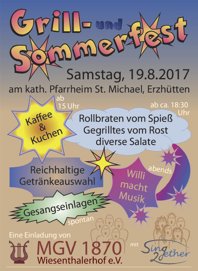 Sommerfest des MGV 1870 Wiesenthalerhof e.V. am 19. August 2017